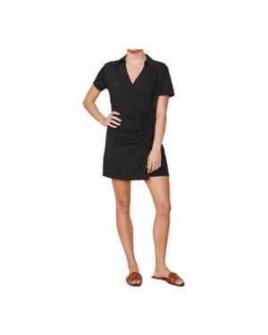 Monrow Knit Wrap Dress - Black