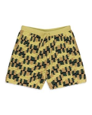 Aimé Leon Dore Camo Hand Knit Shorts - Yellow