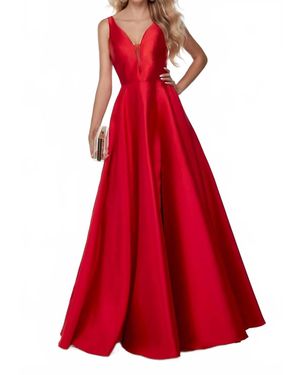 knee length dresses for ladies ALYCE Paris 62121 Alyce Long Cat-eye Neckline Embellished Mermaid Dres