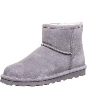 BEARPAW Alyssa Charcoal Fur Ankle Boot - Gray