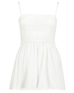 Bishop + Young Rayon-Blend Adjustable Strap Romper - White
