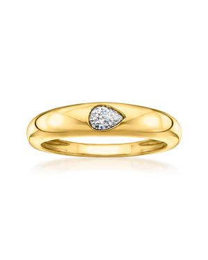 RS Pure By Ross-Simons Pear-Shaped Lab-Grown Diamond Ring - Metallic