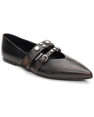 Ash Britnie Leather Flat - Black