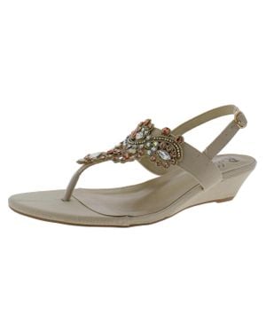 Bellini Loni Canvas Thong T-Strap Sandals - Metallic