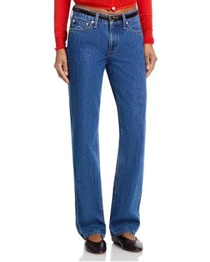 Rag & Bone Harlow Low Rise Full Straight Jeans - Blue