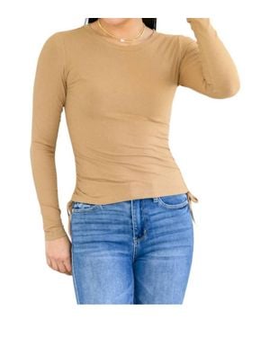 Mittoshop Ribbed Round Long Sleeve Top - Blue