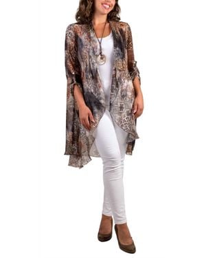 Gigi Moda Portici Paisley Silk Cardigan - Black