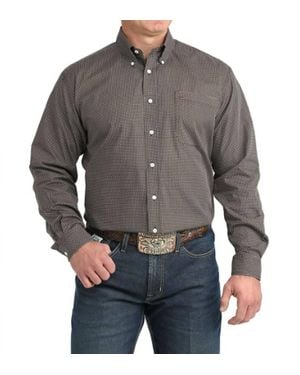 Cinch Classic Print Button Down Shirt - Gray