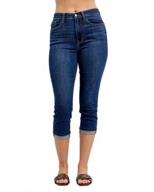 Judy Blue Capri Cutoff Cuff Jean - Blue