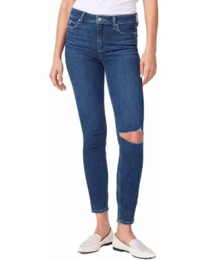 PAIGE Hoxton Transcend Vintage High Rise Ultra Skinny Ankle Jean - Blue