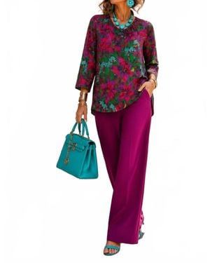Diva USA Button Up Knit Top - Red