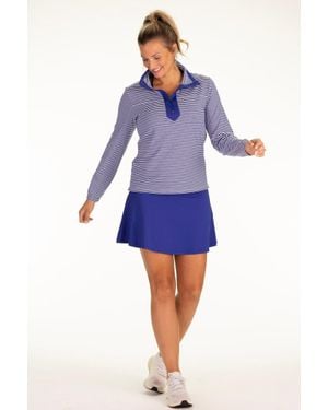 Duffield Lane Curved Hem Skort with Shorts Liner - Blue