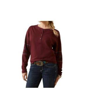 Ariat Relaxed Henley Top - Red