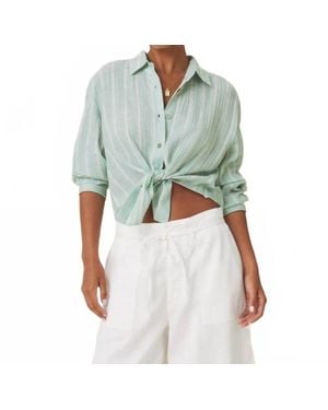 Splendid Aylei Stripe Button Down - Green