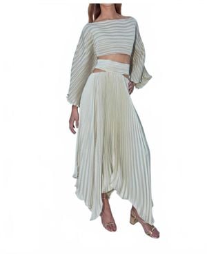 AIIFOS Kenny Pleated Skirt - Natural