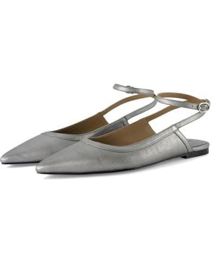 Free People Jules Flat Gunmetal Pointed Toe Ankle Strap Zogg3063 - Metallic