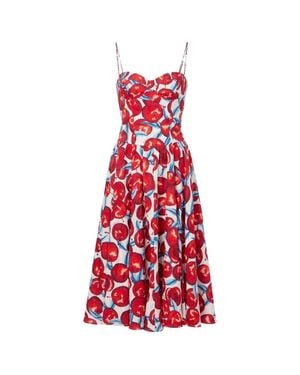 FARM Rio Sleeveless Midi Dress, Cherry Blossom - Red