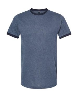 Tultex Fine Jersey Ringer T-Shirt - Blue