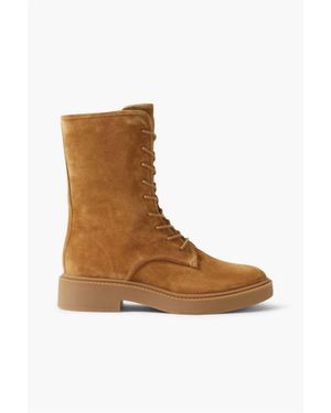 Vince Kady Suede Lace-Up Tall Boots - Brown