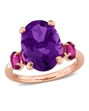 Mimi & Max 6Ct Tgw Amethyst And Rhodolite Cocktail Ring - Purple