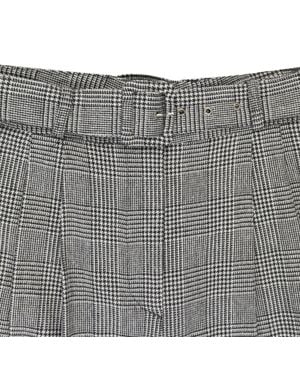 FUNG LAN AND CO. Houndstooth Belted Trouser - Metallic