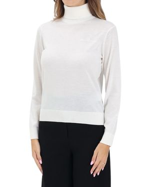 ARMANI EXCHANGE Close-Fit Virgin Wool Cyclist Sweater By - White
