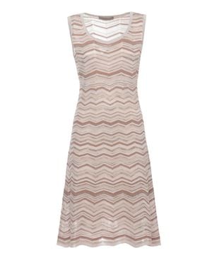 D. EXTERIOR Viscose Midi Dress With Geometric Pattern - Gray