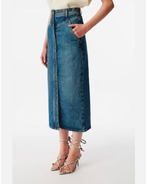 IRO Garice Denim Midi Skirt - Blue