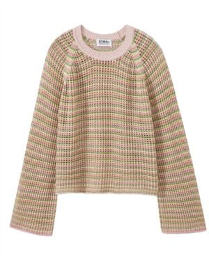 27milesmalibu Casey Multi Color Open Stitch Pullover - Natural