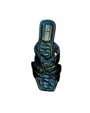 Cape Robbin Alanis Criss Cross Quilted Band Sandal - Blue