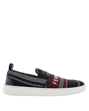 Ferragamo Ferragamo Logo Knit Slip-On Sneakers, Size 7 - Blue