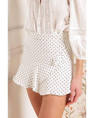TRUEDAMES Makes Me Smile Woven Skort - Natural