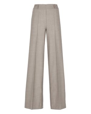 D. EXTERIOR Elastic Waist Tailored Wool Wide-Leg Pants - Gray