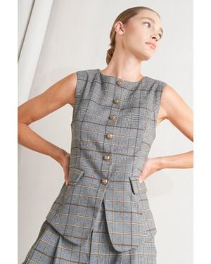 TRUEDAMES New Age Woven Vest - Gray