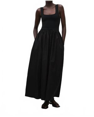 Matteau Knit And Cotton Dress - Black