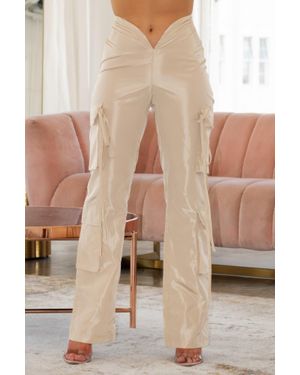 TRUEDAMES V Cut Cargo Pants - Natural