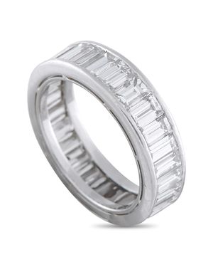 Harry Winston Platinum 5.40Ct Diamond Eternity Band Ring Hw32-122225 - Metallic