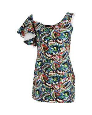Saloni Greta One Shoulder Mini Dress - Blue