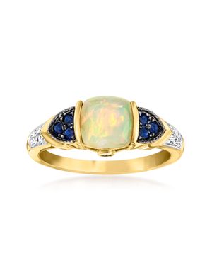 Ross-Simons Ethiopian Opal Ring With Diamonds And Sapphires - Metallic