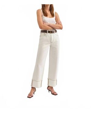 DAZE Eastside Loose Cuff Jeans - White