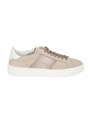 Santoni Dbs Double Buckle Calf Leather Sneakers - Multicolor