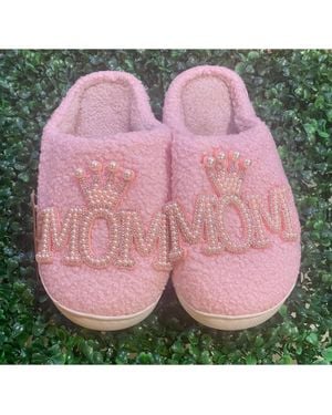 Fashion CITY Crown Mom Fuzzy Slippers - Pink