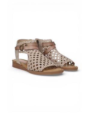 Blowfish Golden Weave Micro Wedge Sandals - Natural
