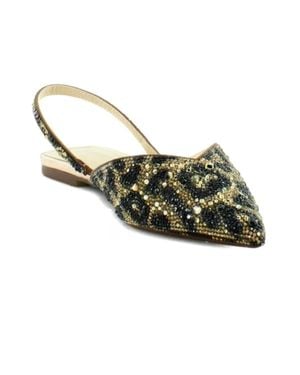 Betsey Johnson Vance Flat Mule Leopard Slingback Shoes Htat1233 - Green