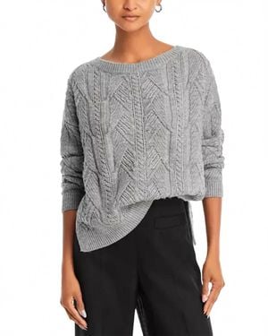 Ramy Brook Lucille Cable Knit Sweater - Gray