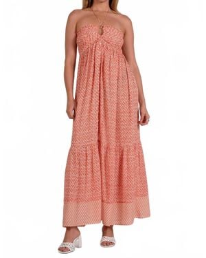 Elan Tie Front Maxi Dress - Red