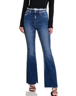 Zenana Never Ending Side Slits Flare Jeans - Blue