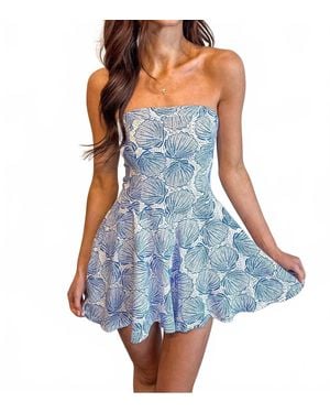 Sky To Moon Clams Tube Romper - Blue
