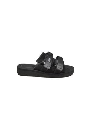 Suicoke Moto-Mab Rubber Sandals With Fur - Black