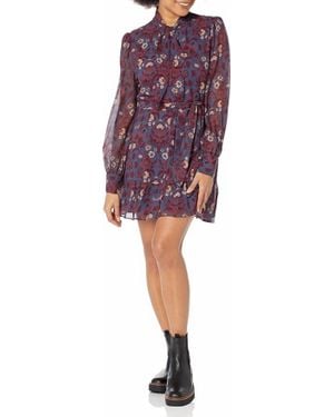 PAIGE Vittoria Long Sleeve Mini Dress - Red